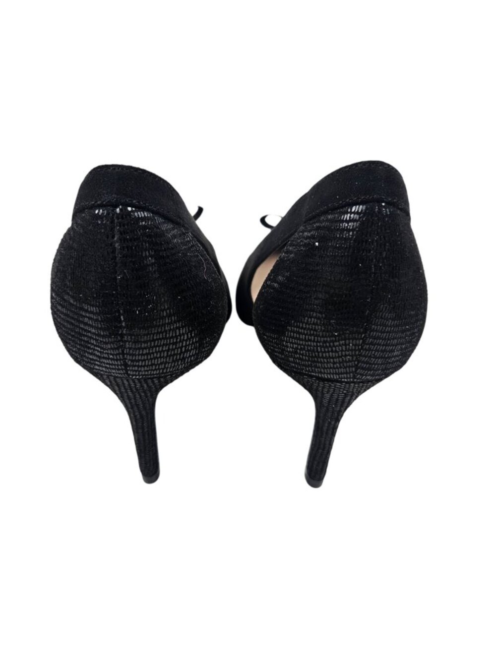 Kelly & Katie Heels KK Zonya Womens Size 9.5M Black Suede Shoes Bow Accent - Picture 5 of 10